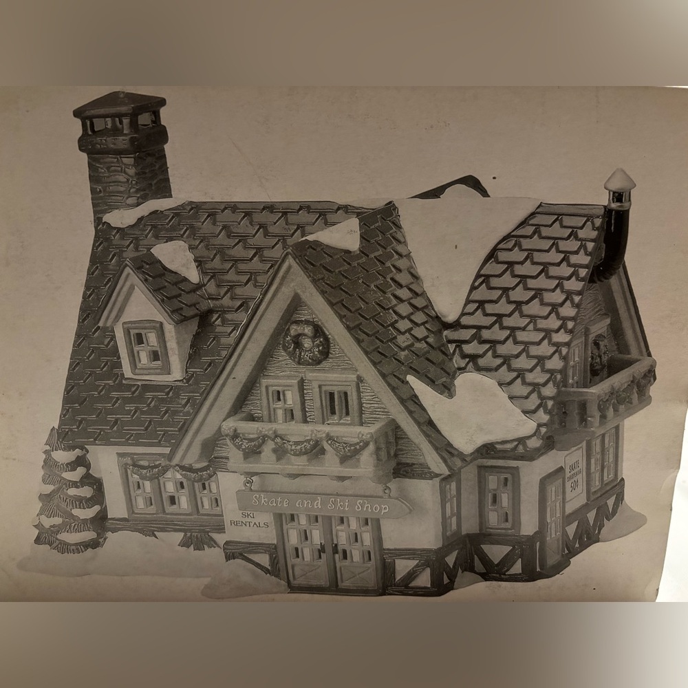 Dept. 56 Snow Village Skate & Ski Shop, circa 1994 - Picture 3 of 9